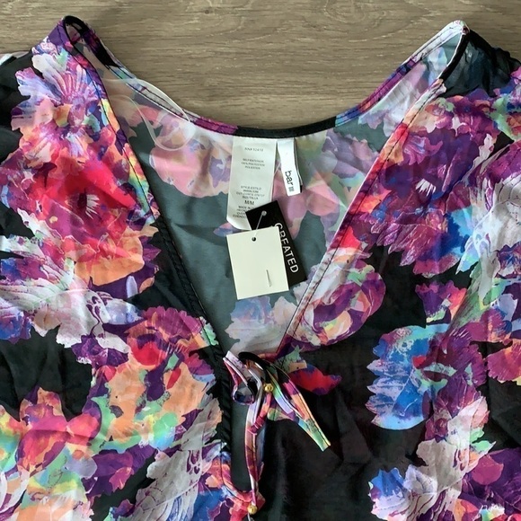 Nwt Bar III Tech Floral Tunic Swim Cover-up - Picture 5 of 9